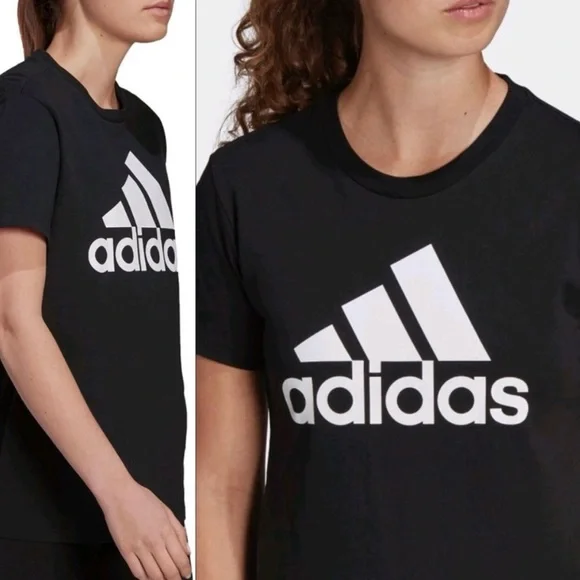 Adidas Women’s Amplifier Tee Black Logo Graphic T-Shirt Size L | Athletic Casual - Picture 2 of 7